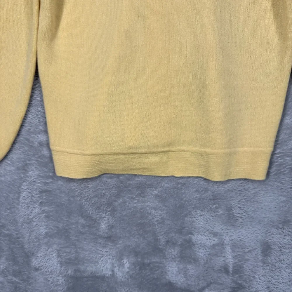 Vtg 70s Pendleton Cardigan Sweater Mens Medium Sir Yellow Virgin Wool USA Made